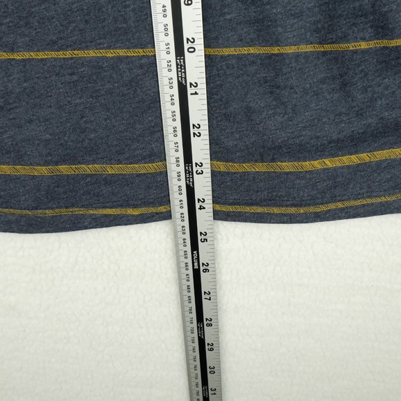 Mtn Dew Womens Shirt Top Small Gray Yellow Stripes V Neck Recycled Stretch - Picture 7 of 11